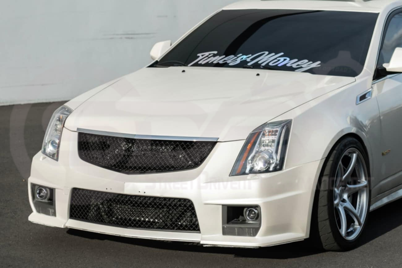 2009-2015 CTS-V V2 -  Black front grilles set (blank no emblem)